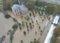 Kağıthane’de su altında kalan Hasbahçe ve tarihi Sadabad Camii havadan görüntülendi