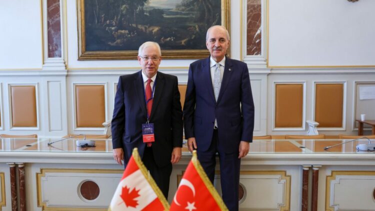 TBMM Başkanı Kurtulmuş, Kanada Avam Meclisi Başkanı Scarpaleggia ile bir araya geldi
