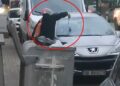 Tartıştığı kocasının otomobiline çekiçle zarar verdi