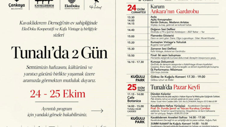 ‘Tunalı’da 2 Gün Festivali’ 24-25 Ekim’de düzenlenecek