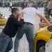 Fatih'te taksicilerin yumruklu 'yolcu alma' kavgası kamerada