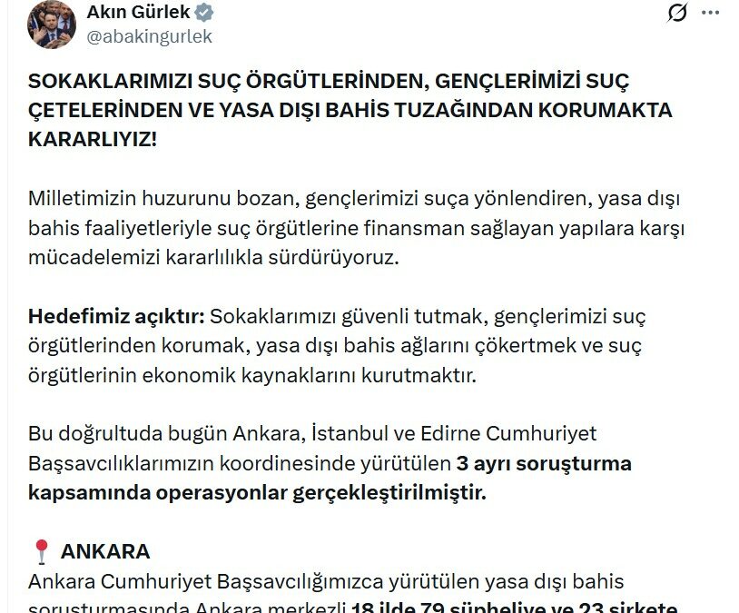 Yasa dışı bahis ve yeni nesil suç örgütü soruşturmalarında 150 gözaltı