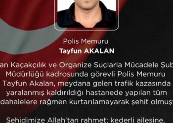 Bakan Çiftçi'den şehit polis memuru Tayfun Akalan için başsağlığı mesaj