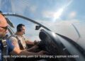 Tek motorlu iki uçakla 4 bin 500 feet’te evlilik teklifi